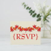 Autumn verliest RSVP-Briefkaart RSVP-grens, rood/O Uitnodiging Briefkaart (Staand voorkant)