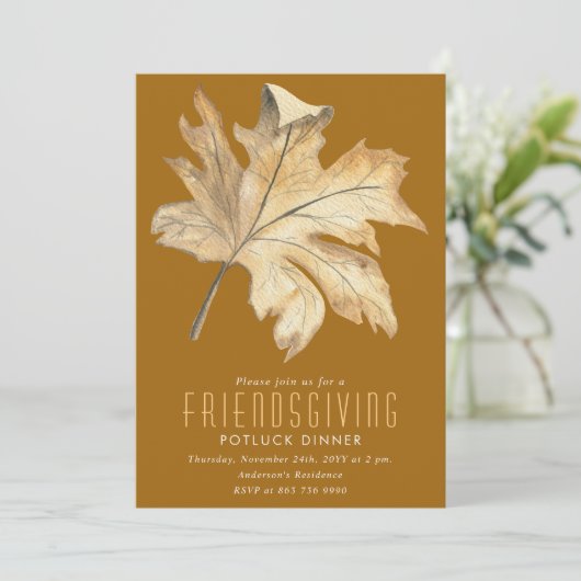 Autumn Verlof Friendsgiving Invitation Kaart (Staand voorkant)