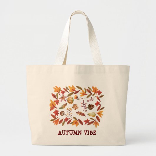 AUTUMN VIBE GROTE CANVAS TAS (Voorkant)