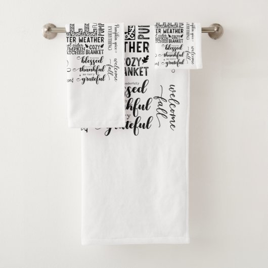 Autumn Vibes Bathroom Towel Set Bad Handdoek (Insitu)