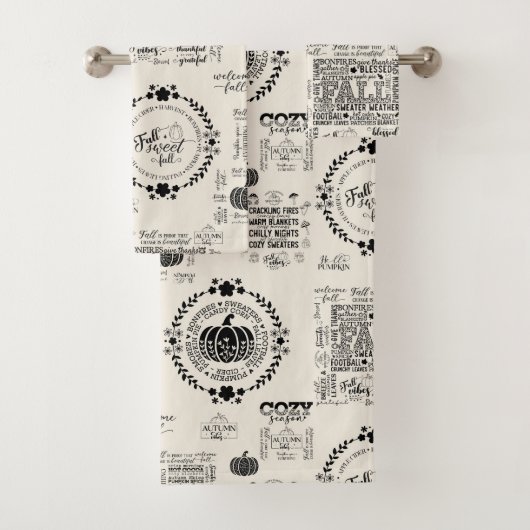 Autumn Vibes Bathroom Towel Set Bad Handdoek (Insitu)