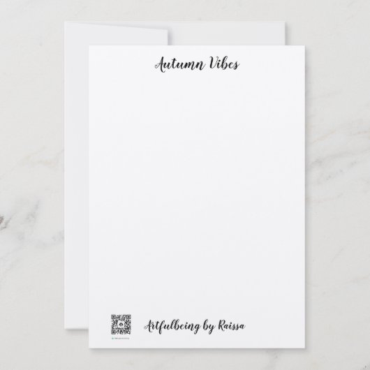 Autumn Vibes Bedankkaart (Achterkant)