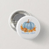 Autumn Vibes Blue Pumpkin Button (Voorkant /achterkant)