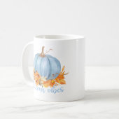 Autumn Vibes Blue Pumpkin Coffee Mok (Voorkant links)