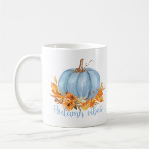 Autumn Vibes Blue Pumpkin Coffee Mok