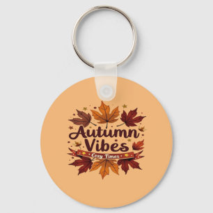 Autumn Vibes Cosy Fall Leaves Design Sleutelhanger