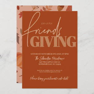 Autumn Vibes Friendsgiving Invitation Kaart