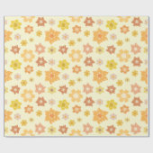 Autumn Vibes: Golden Blossom Naadloze Thanksgiving Cadeaupapier (Vlak)