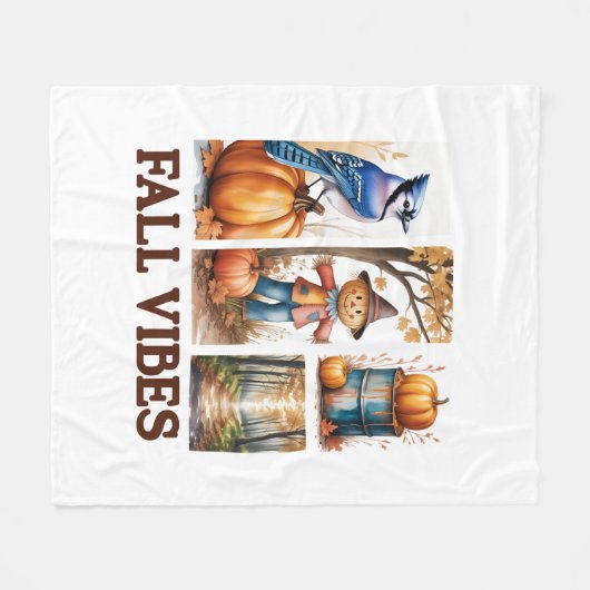 Autumn Vibes Herfst Vibes Fleece Deken (Voorkant (Horizontaal))