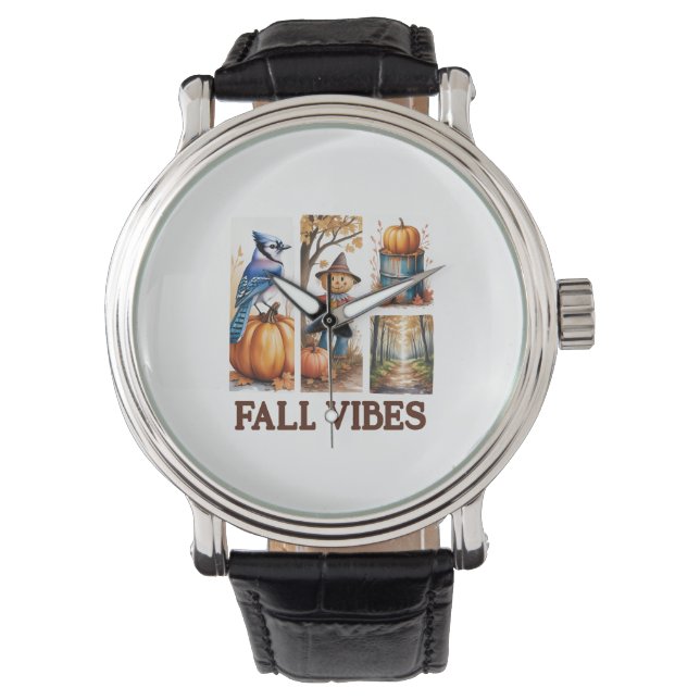 Autumn Vibes Herfst Vibes Horloge (Voorkant)