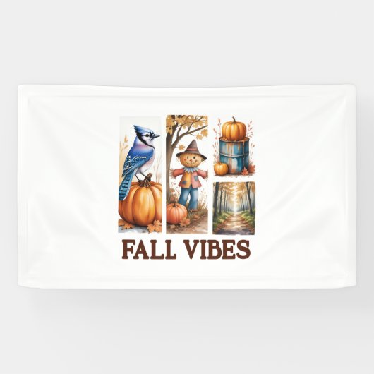 Autumn Vibes Herfst Vibes Spandoek (Horizontaal)