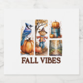 Autumn Vibes Herfst Vibes Sparkling Wijnetiket (Enkel label)