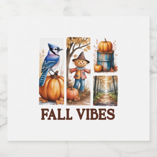 Autumn Vibes Herfst Vibes Sparkling Wijnetiket (Enkel label)