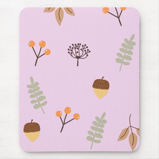 Autumn Vibes Leaf Pattern Art Muismat (Voorkant)