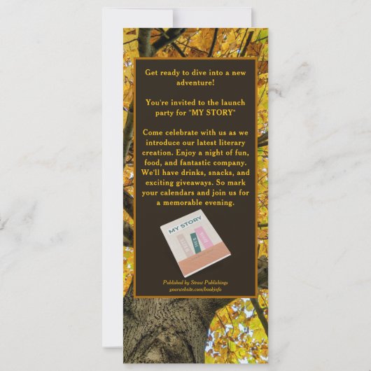 Autumn Vibes Natuur Book Lancering Save the Date Kaart (Achterkant)