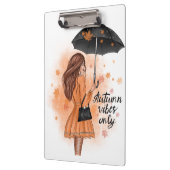 Autumn Vibes only Herfst Mode Girl Klembord (Links)