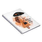 Autumn Vibes only Herfst Mode Girl Notitieboek (Rechterzijde)