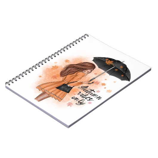 Autumn Vibes only Herfst Mode Girl Notitieboek (Linkerzijde)