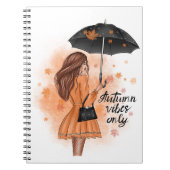 Autumn Vibes only Herfst Mode Girl Notitieboek (Voorkant)