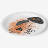 Autumn Vibes only Herfst Mode Girl Papieren Bordje (Gekanteld)