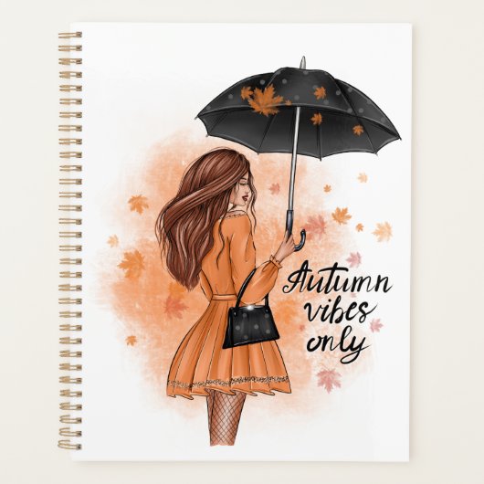 Autumn Vibes only Herfst Mode Girl Planner (Voorkant)