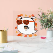 Autumn Vibes Schattige Ghost Classic T-shirt Acryl Bord (Huwelijk)