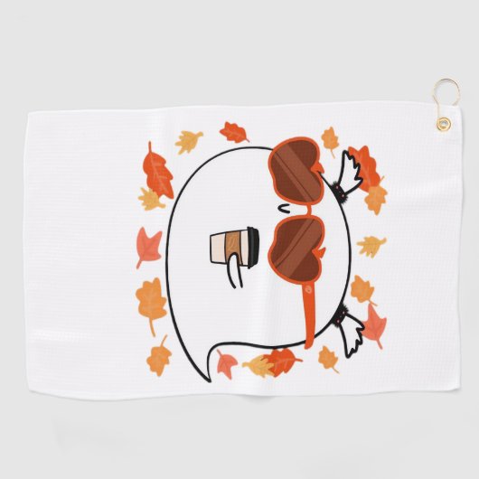 Autumn Vibes Schattige Ghost Classic T-shirt Golfhanddoek (Horizontaal)