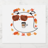 Autumn Vibes Schattige Ghost Classic T-shirt Sparkling Wijnetiket (Enkel label)