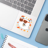 Autumn Vibes Schattige Ghost Classic T-shirt Sticker (Laptop met iPhone)