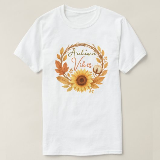 Autumn Vibes Sunflower T-shirt (Design voorkant)
