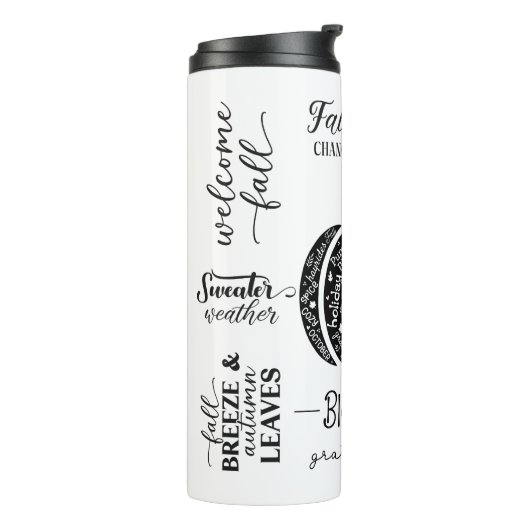 Autumn Vibes Thermal Tumbler Thermosbeker (Gedraaid links)