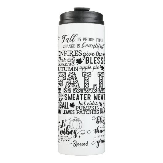 Autumn Vibes Thermal Tumbler Thermosbeker (Voorkant)