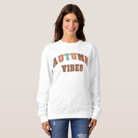 Autumn Vibes Trendy Herfst Varsity Sweatshirt (Voorkant volledig)