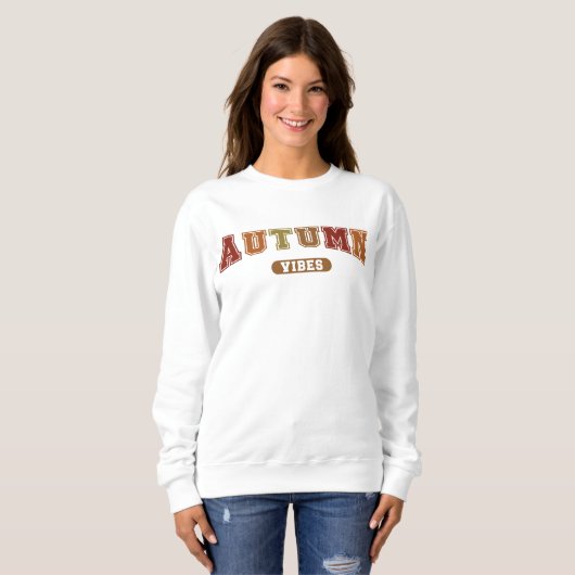 Autumn Vibes Trendy Herfst Varsity Sweatshirt (Voorkant volledig)