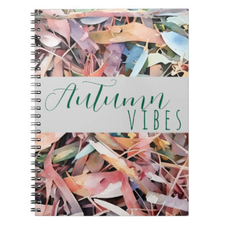 Autumn Vibes Watercolor Leaf Spiral Notitieboek