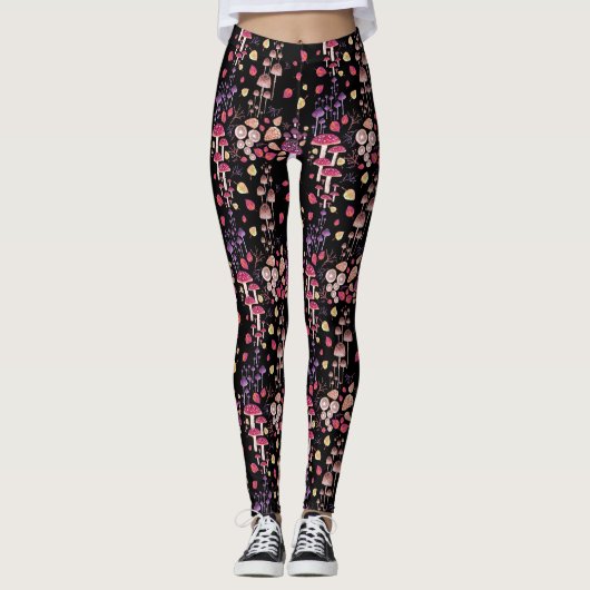 Autumn Vibes Waterverf Mushroom Leggings (Voorkant)
