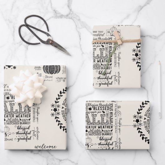 Autumn Vibes Wrapping Papers Wrapping Paper Sheets (Voorkant)