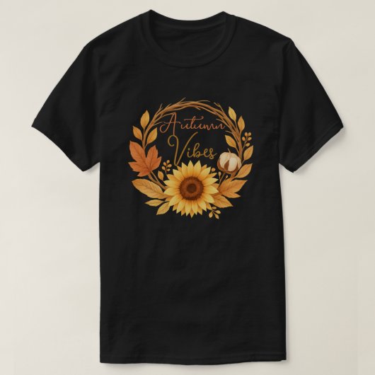 Autumn Vibes Zonnebloem T-shirt (Design voorkant)