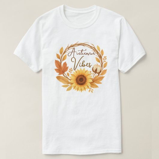 Autumn Vibes Zonnebloem T-shirt (Design voorkant)