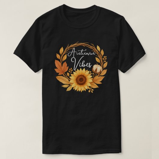 Autumn Vibes Zonnebloem T-shirt (Design voorkant)