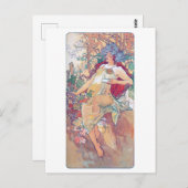 Autumn (Vier seizoenen), Alphonse Mucha Briefkaart (Voorkant / Achterkant)