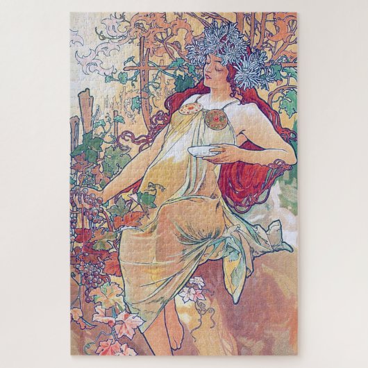 Autumn (Vier seizoenen), Alphonse Mucha Legpuzzel (Verticaal)