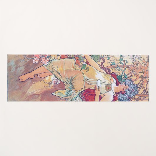 Autumn (Vier seizoenen), Alphonse Mucha Yogamat (Voorkant (horizontaal))