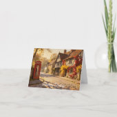 Autumn Village Scene in Golden Light Greeting Card Kaart (Voorkant)