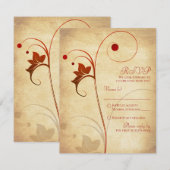Autumn Vine Berries Wedding RSVP Reageer (Voorkant / Achterkant)