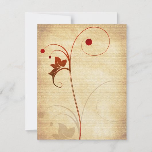 Autumn Vine Berries Wedding RSVP Reageer (Achterkant)