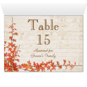 Autumn Vine Table Seating Name Kaart (Binnen Horizontaal (Onder))
