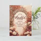 Autumn Vineyard Arch Thanksgiving Dinner Kaart (Staand voorkant)