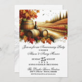 Autumn Vineyard Jubileum Party Kaart (Voorkant / Achterkant)