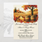 Autumn Vineyard Jubileum Party Kaart (Voorkant / Achterkant)